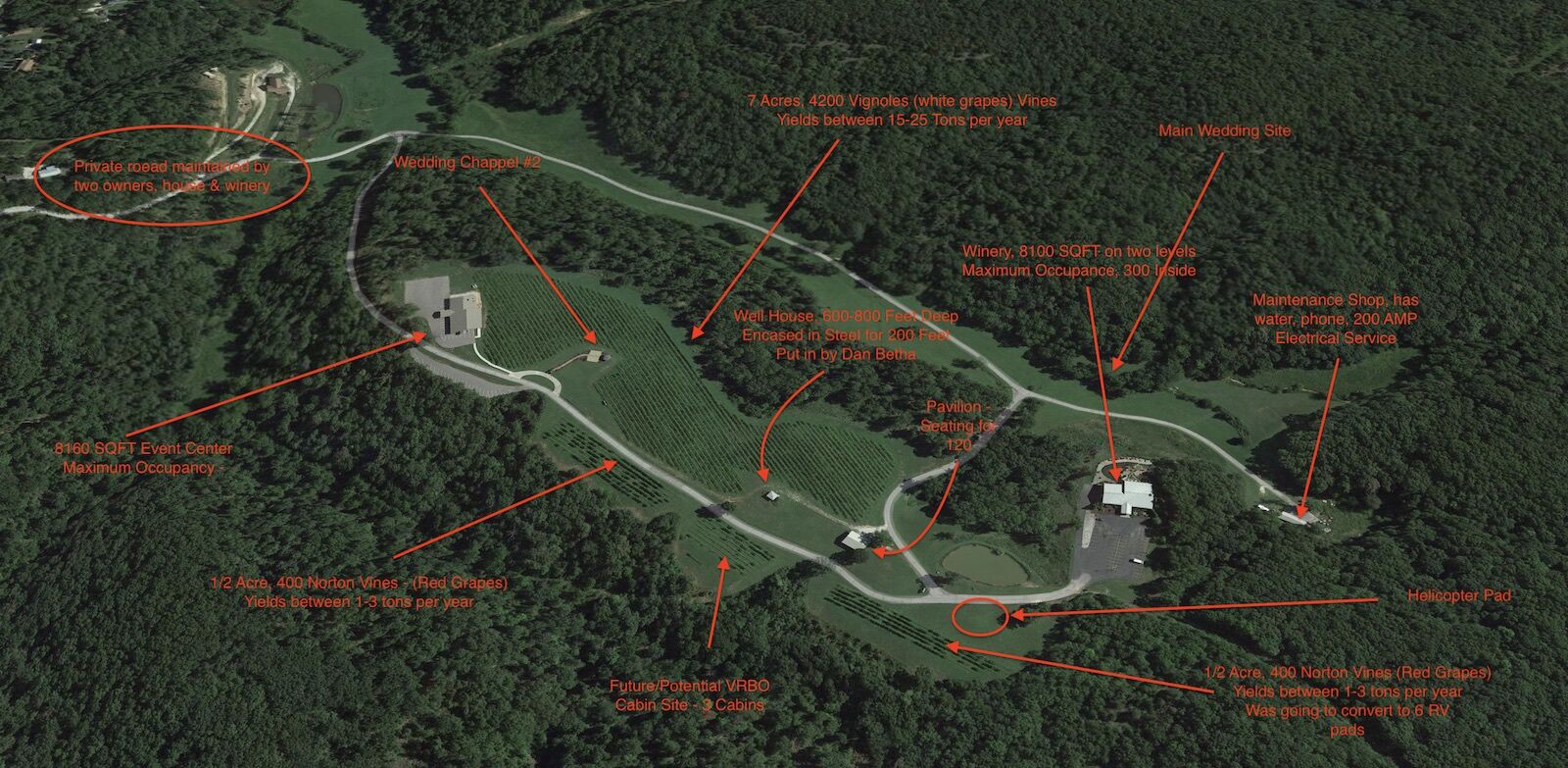 Seven Springs Winery - Property Layout